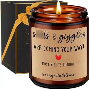 Funny Baby Shower Candle, New Parents Gifts for Couples, Unique Mom and Dad